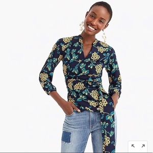 J Crew Floral Wrap Top NWT